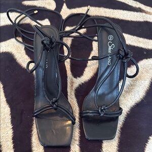 Sleek Black Strappy Sandals